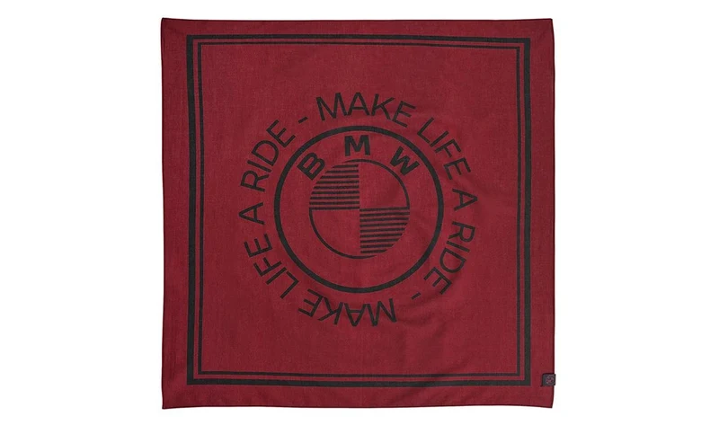 Bandana Make Life a Ride roja OEM 76615A82562 para BMW. Original BMW Motorrad.