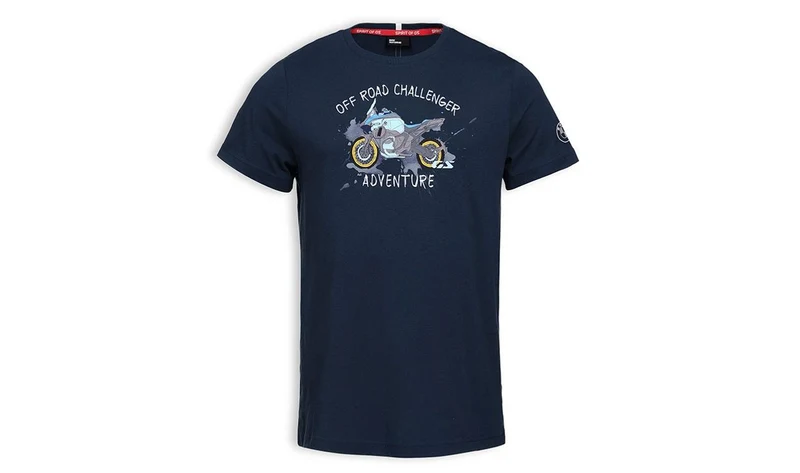Camiseta Offroad Challenger azul noche talla L OEM 76615A811C9 para BMW. Original BMW Motorrad.