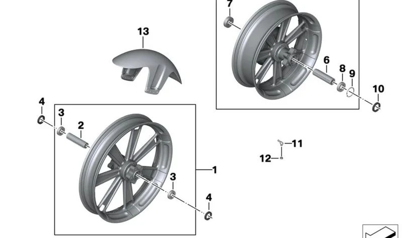 Llanta forjada trasera OEM 77219457425 para BMW Motorrad R18, R18 Classic, R18 B, R18 Transcontinental. Original BMW Motorrad.