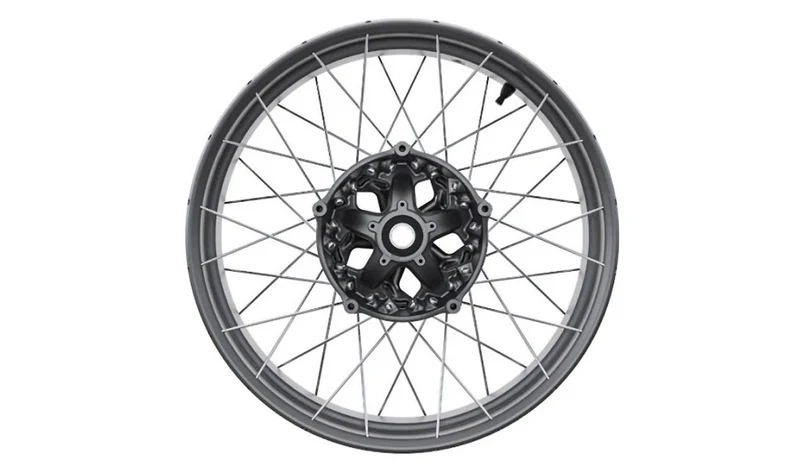 Llanta de radios cruzados delantera negra OEM 36318562512 para motos BMW R nineT Scrambler, R nineT Urban G/S. Original BMW Motorrad.