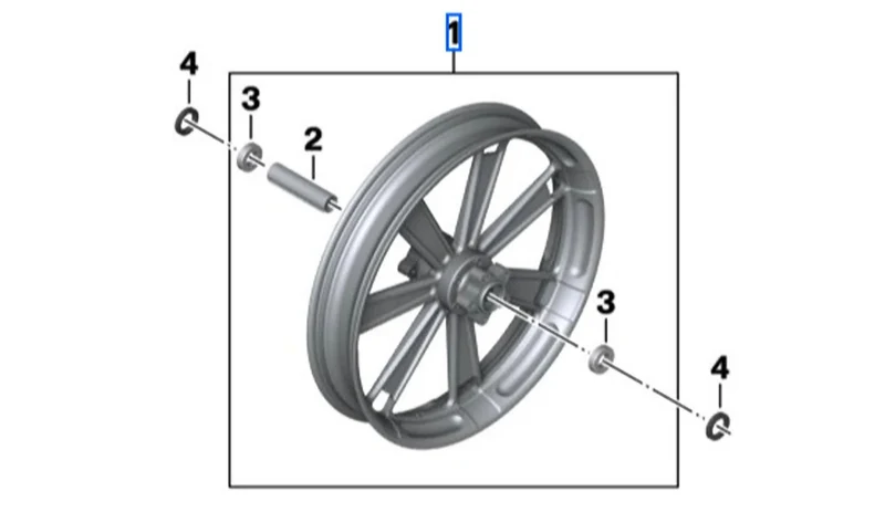 Llanta forjada trasera 5x16 OEM 77219457422 para motos BMW R 18, R 18 Classic, R 18 B, R 18 Transcontinental. Original BMW Motorrad.