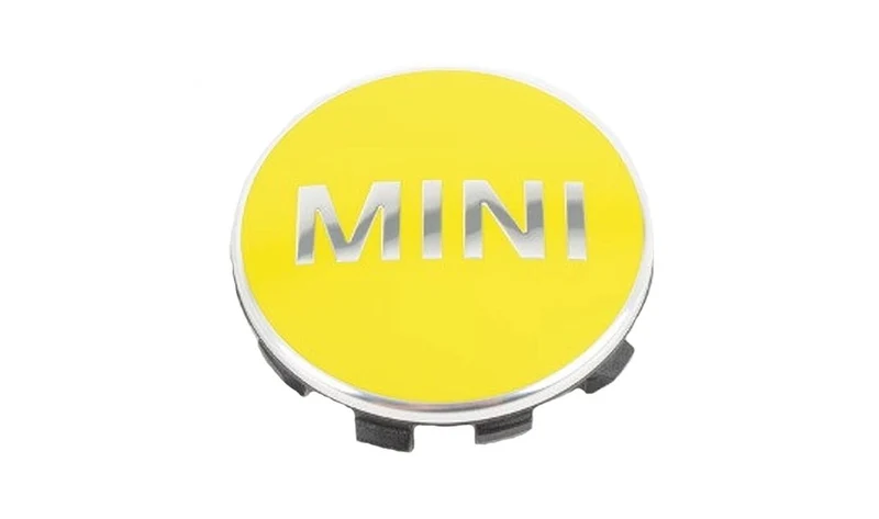 Tapacubos amarillo OEM 36132354151 para MINI F56, F55, Clubman F54, Cabrio F57, Countryman F60. Original MINI.