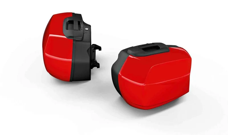 Maleta Touring izquierda OEM 77419832033 para BMW F 900 XR, F 900 XR A2. Color Rojo Racing. Original BMW Motorrad.