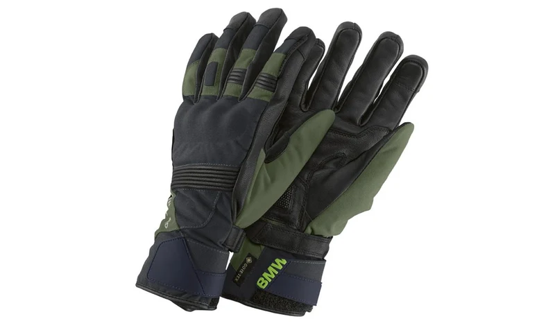 Guantes Resia GORE-TEX talla 9 gris oliva OEM 76217913963 para BMW. Original BMW Motorrad.