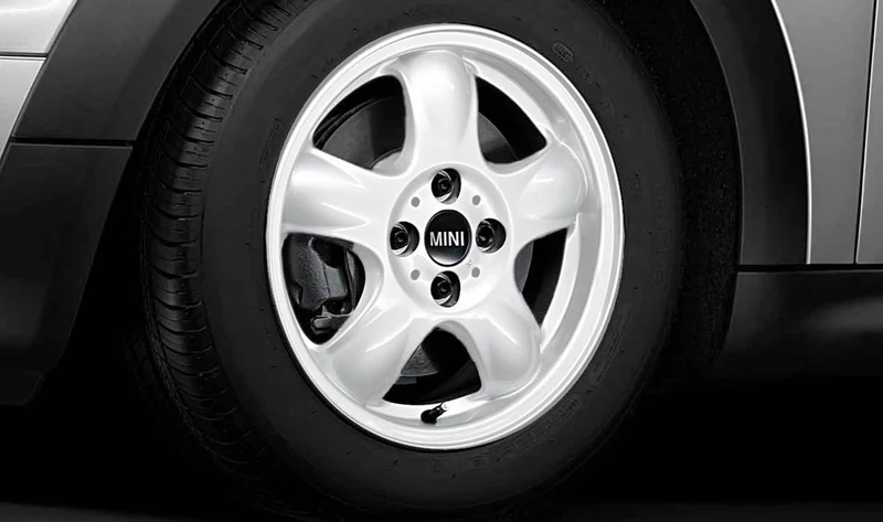 Llanta de aluminio 5 Star Spooler 100 blanca OEM 36116769404 para MINI R50, R53, R56, Clubman R55, Cabrio R52... y más. Original MINI.