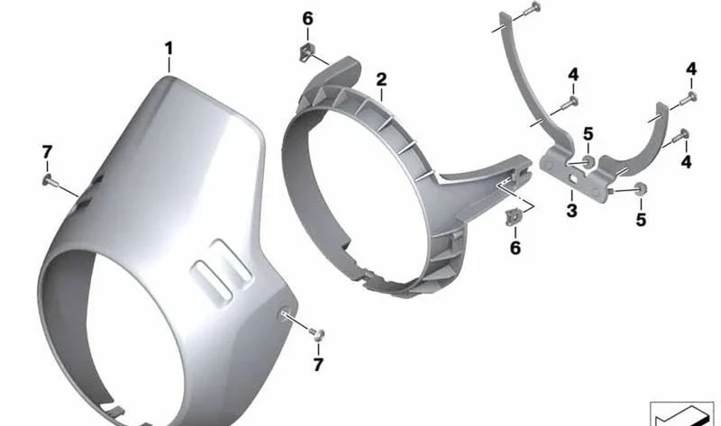 Soporte anillo de centrado OEM 46638558743 para motos BMW R nineT Urban G/S (0J01, 0J51). Original BMW Motorrad.