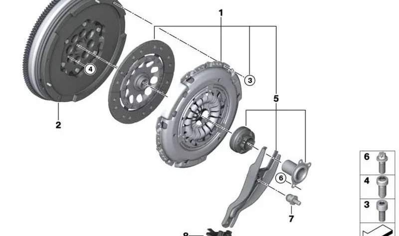 Volante de dos masas OEM 21208600214 para MINI F54 JCW, F60 JCW, compatible con transmisión automática y manual. Original MINI.