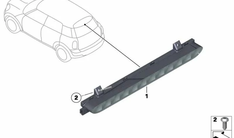 Tercera luz de freno trasera OEM 63252758943 para MINI Roadster R59 (Cooper, Cooper S) 2011-2015. Original MINI.