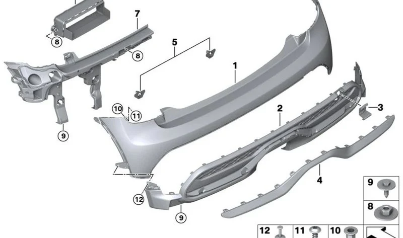 Remache tuerca de cabeza plana OEM 07147411141 para MINI F56, F55, F57, F60... y más. Original MINI.