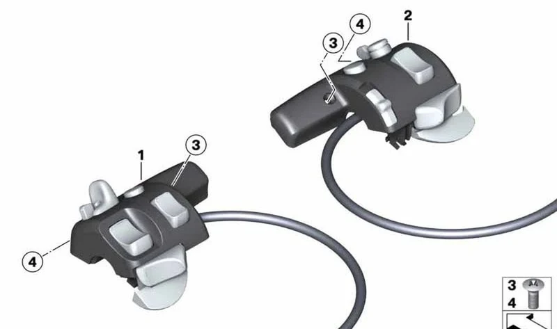 Interruptor combinado izquierdo OEM 61317708341 para motos BMW R1150RT, R850RT, K1200LT. Original BMW Motorrad.