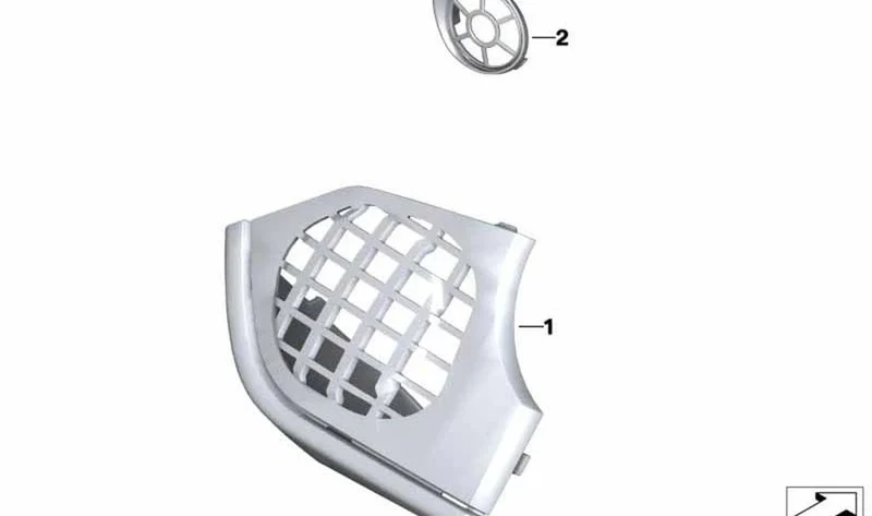 Moldura altavoz agudos izquierdo OEM 46638537977 para BMW Motorrad K1600 GT, K1600 GTL. Original BMW Motorrad.