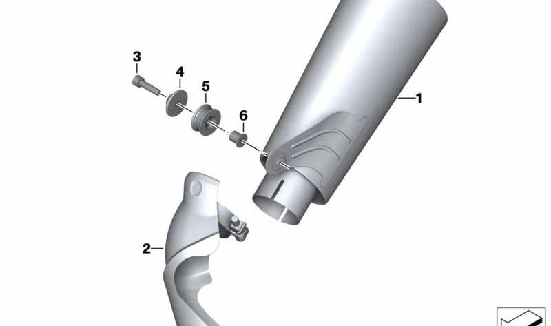Silenciador adicional OEM 18518552100 para motos BMW S 1000 RR (K46), S 1000 R (K47). Original BMW Motorrad.