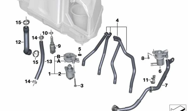 Portamanga de aire secundaria OEM 11717681273 para motos BMW K1200S, K1300S, K1200R, K1300R, K1200GT, K1300GT. Original BMW Motorrad.