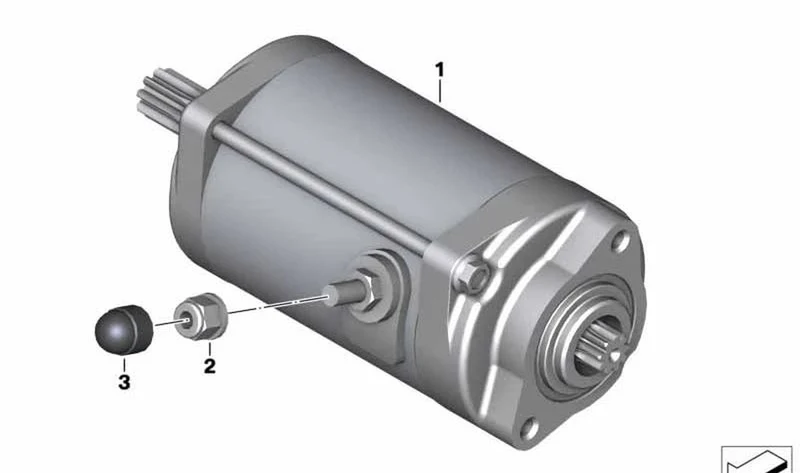 Arrancador OEM 12418562101 para motos BMW K1600 GT, K1600 GTL, K1600 Bagger. Original BMW Motorrad.