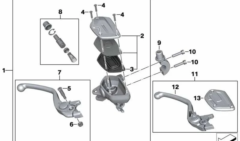 Juego conjunto del freno delantero OEM 32727923875 para motos BMW R nineT, R nineT Pure, R nineT Scrambler, R nineT Racer, R nineT Urban G/S. Original BMW Motorrad.