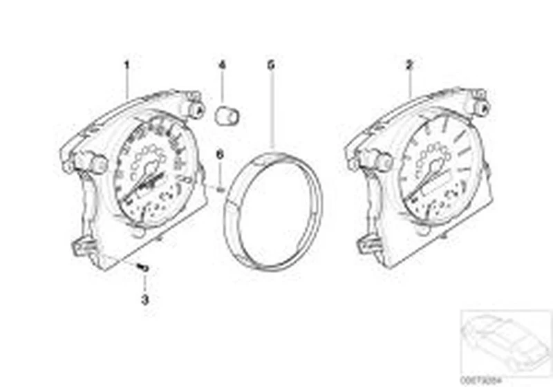 Cuentarrevoluciones/panel de instrumentos OEM 62109126993 para MINI R50, R53, Cabrio R52. Original MINI.