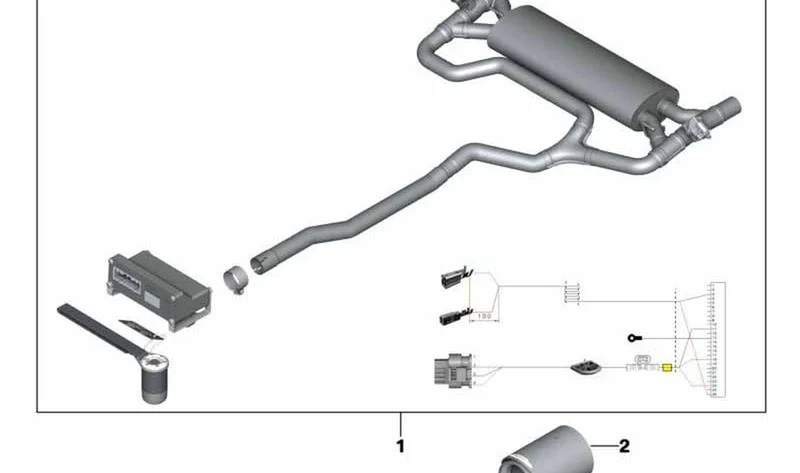 Sistema silenciador de trampilla OEM 18302450808 para MINI Countryman F60 (12/2015 - 06/2019) y John Cooper Works. Original MINI.