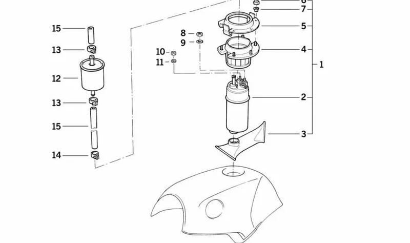 Amortiguador trasero OEM 16121464694 para motos BMW K75, K100 RS, K1100 RS, K1... y más. Original BMW Motorrad.