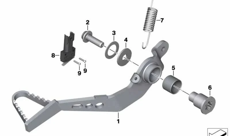 Pedal de freno OEM 32728558705 para BMW Motorrad R nineT Scrambler, R nineT Urban G/S. Original BMW Motorrad.