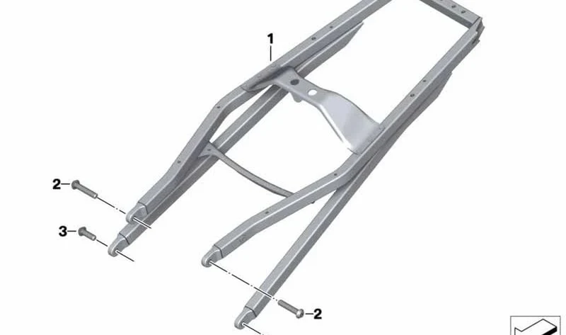 Bastidor trasero plata OEM 46517655446 para BMW Motorrad K1200S, K1200R, K1300S... y más. Original BMW Motorrad.