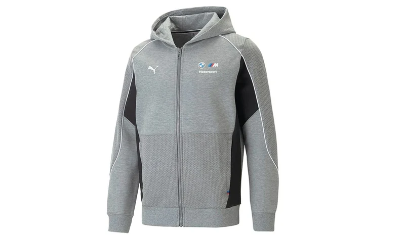 Chaqueta con capucha BMW M Motorsport talla L Medium Gray Heather para PUMA. Válido para BMW.