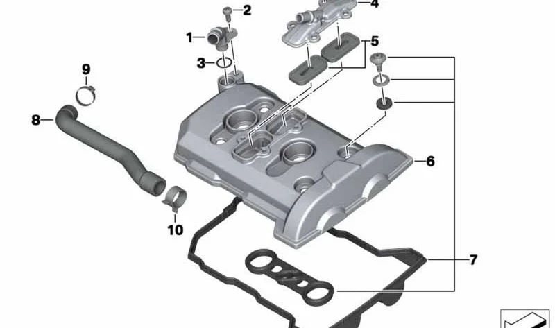 Válvula de aire secundario OEM 11737672759 para motos BMW K1200S, K1300R, K1600GT, F800GS... y más. Original BMW Motorrad.