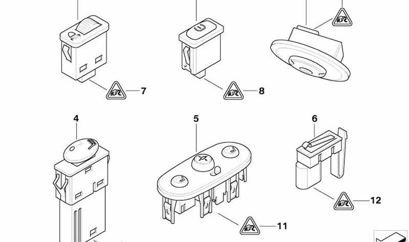 Interruptor calefacción de asiento delantero OEM 61311480866 para MINI R50, R52, R53. Original MINI.