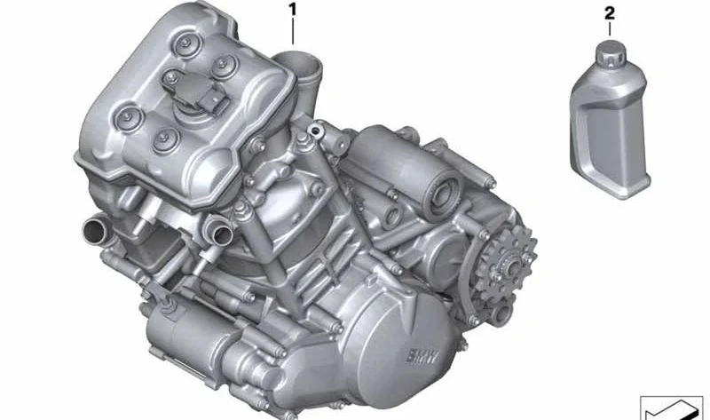 Motor completo OEM 11007728926 para BMW Motorrad G450X (K16) 2007-2010. Original BMW Motorrad.