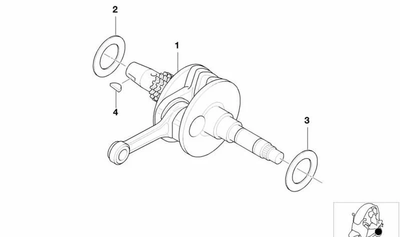 Cigüeñal OEM 11217660431 para motos BMW C1 (12/2000 - 02/2003). Original BMW Motorrad.
