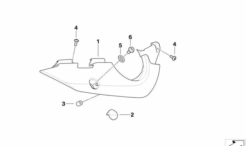 Revestimiento lateral trasero derecho OEM 46628522544 para BMW G 650 GS. Original BMW Motorrad.