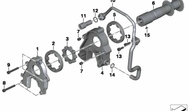Conducto de aceite de refrigeración OEM 11517672661 para motos BMW R1200GS, R nineT, R nineT Scrambler... y más. Original BMW Motorrad.