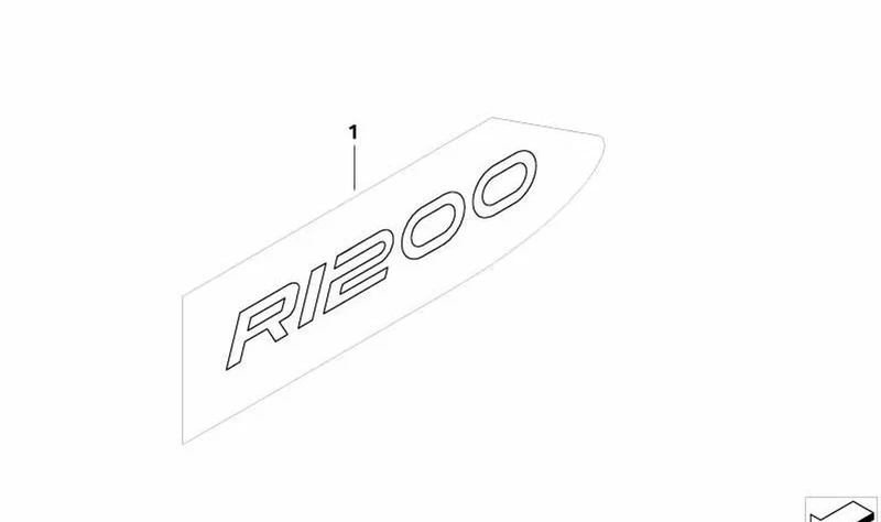 Inscripción R1200 izquierda OEM 46637686443 para BMW R1200GS, R1200GS Adventure. Original BMW Motorrad.
