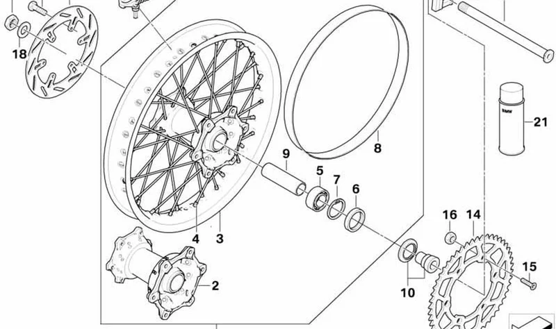 Tuerca hexagonal M8 OEM 36317717949 para BMW Motorrad G 450 X. Original BMW Motorrad.