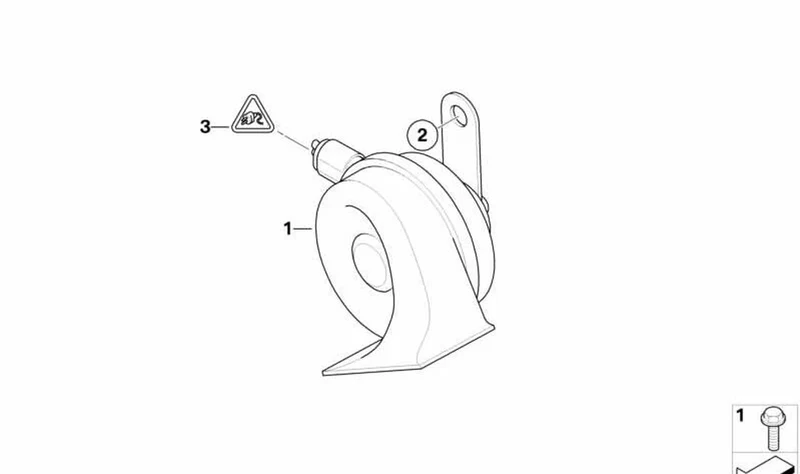 Bocina tonos bajos OEM 61337193996 para MINI R50, R53, Cabrio R52. Original MINI.