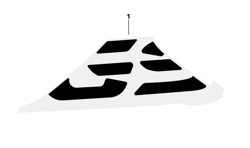Decoración cubierta depósito GS izquierda OEM 51141541959 para motos BMW G 310 GS (K02). Original BMW Motorrad.