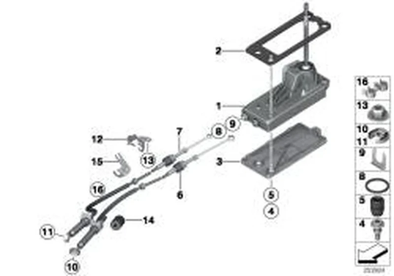 Clip para cable Bowden OEM 25117527266 para MINI R50, R53, R56, Clubman R55, Cabrio R52, Countryman R60... y más. Original MINI.