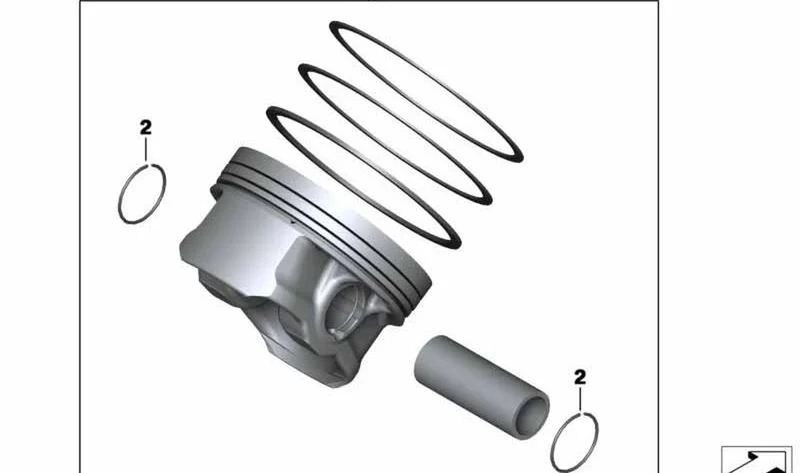Pistón OEM 11257720677 para motos BMW K1600 GT, K1600 GTL, K1600 Bagger. Original BMW Motorrad.