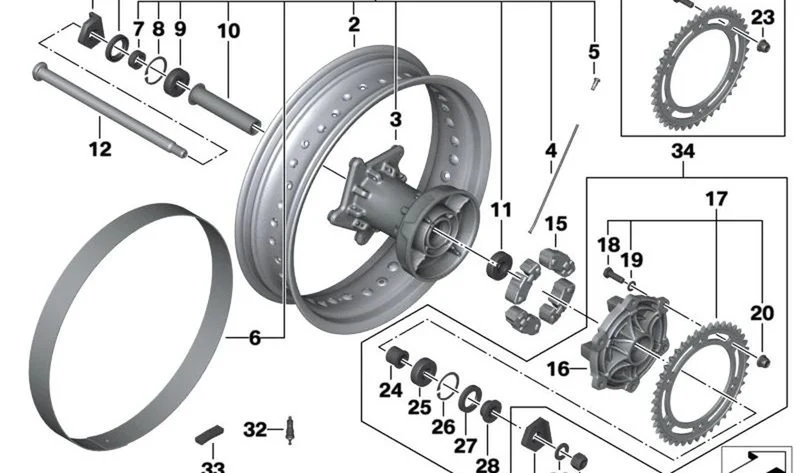 Tensor de cadena OEM 36317720907 para BMW F 650 GS, F 800 GS, F 800 R. Original BMW Motorrad.