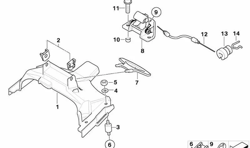 Cable Bowden cerradura del asiento OEM 51257674890 para BMW Motorrad F800GT, F800S, F800ST, F800R. Original BMW Motorrad.