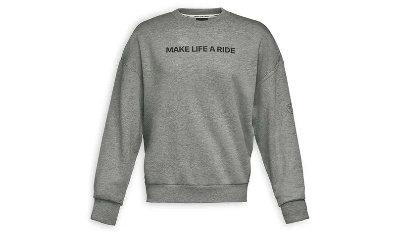 Sudadera Make Life a Ride gris melange talla XL OEM 76615A815F5 para BMW. Original BMW Motorrad.
