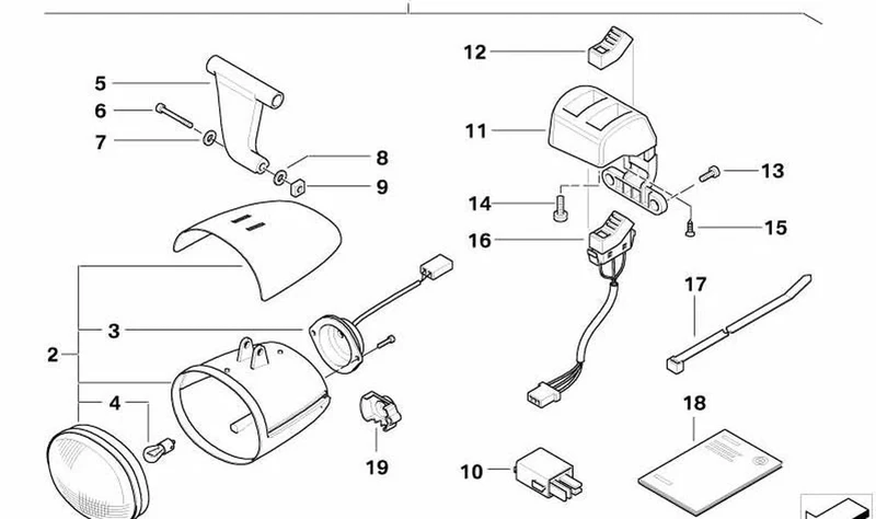 Interruptor faro antiniebla OEM 61317683242 para motos BMW R 850 C, R 1200 C, R 1200 C Montauk. Original BMW Motorrad.