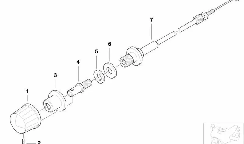 Cable Bowden OEM 63127655600 para motos BMW R1150RT, R850RT, R1150RS. Original BMW Motorrad.