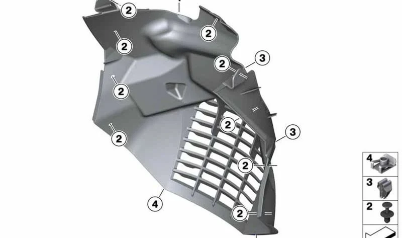 Moldura radiador OEM 46638558561 para motos BMW C 400 X (2018-2024). Original BMW Motorrad.