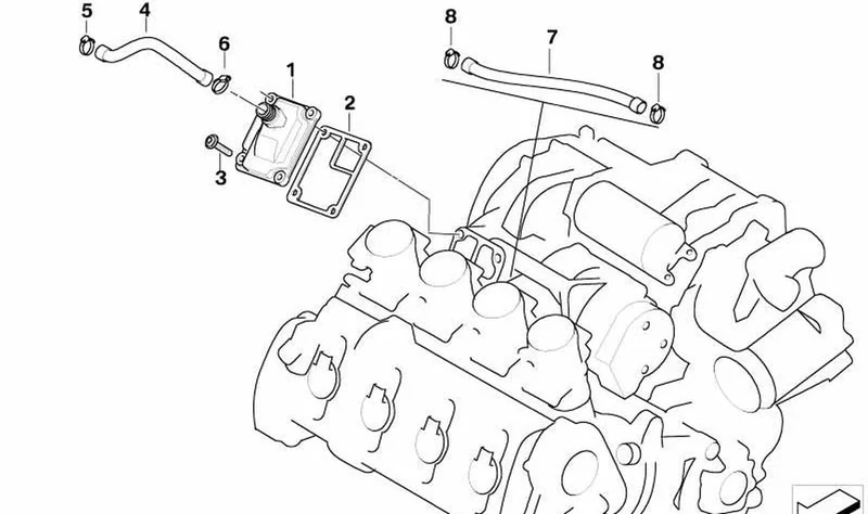Tubo flexible de retorno OEM 11117686495 para motos BMW K1200S, K1200R, K1200GT... y más. Original BMW Motorrad.