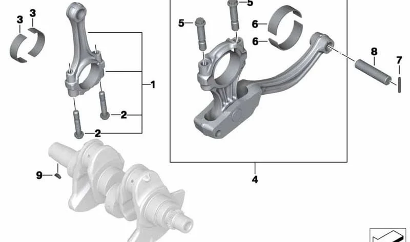 Semicojinete OEM 11277690501 para BMW F 700 GS, F 800 GT, F 650 GS... y más. Original BMW Motorrad.