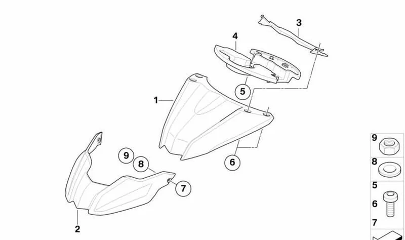 Paramento central OEM 46637704363 para motos BMW F 650 GS, F 800 GS. Original BMW Motorrad.