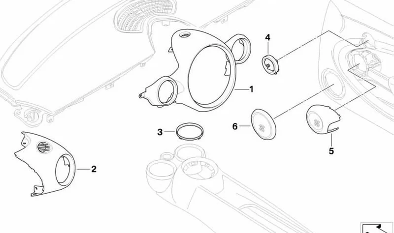 Cubierta salida aire tablero instrumentos derecho OEM 51452752800 para MINI R56, R55, R57, R58, R59... y más. Original MINI.