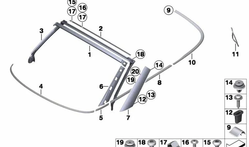 Listón de adorno lateral trasero derecho OEM 51372759720 para MINI Roadster R59 (01/2011-04/2015). Original MINI.