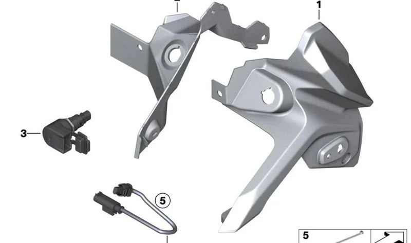 Derivabrisas derecho OEM 46631541722 para motos BMW F750GS, F850GS, F800GS, F900GS. Original BMW Motorrad.