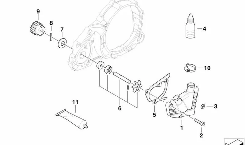 Junta de motor OEM 11517700382 para BMW Motorrad G 650 X, G 650 GS, G 650 GS Sertão. Original BMW Motorrad.
